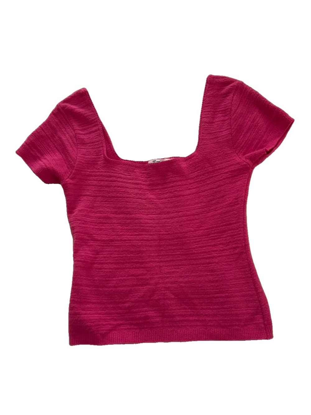 C and E Women’s Fitted Square-Neck Top in Pink